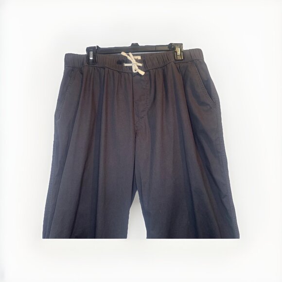 Pact Womens Gray Daily Twill Organic Cotton Elastic Waist Cropped Pants Sz L - Picture 2 of 14